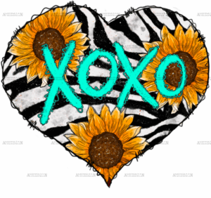 Xoxo Heart Sunflowers DTF Transfer