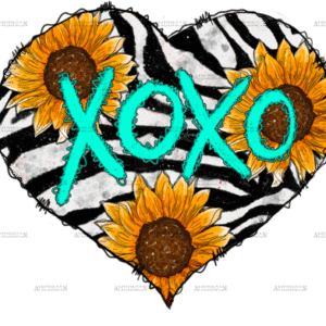 Xoxo Heart Sunflowers DTF Transfer