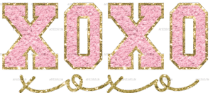 Xoxo Pink Gold DTF Transfer