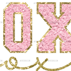 Xoxo Pink Gold DTF Transfer