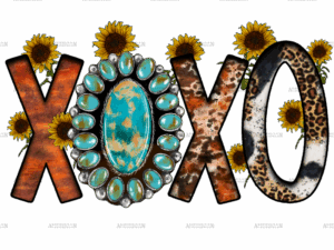 Xoxo Turquoise DTF Transfer