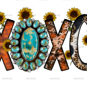 Xoxo Turquoise DTF Transfer