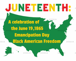 Juneteenth America Map DTF Transfer