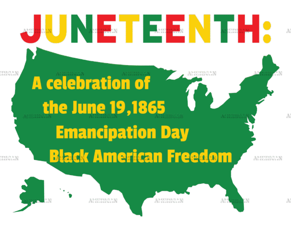 Juneteenth America Map DTF Transfer
