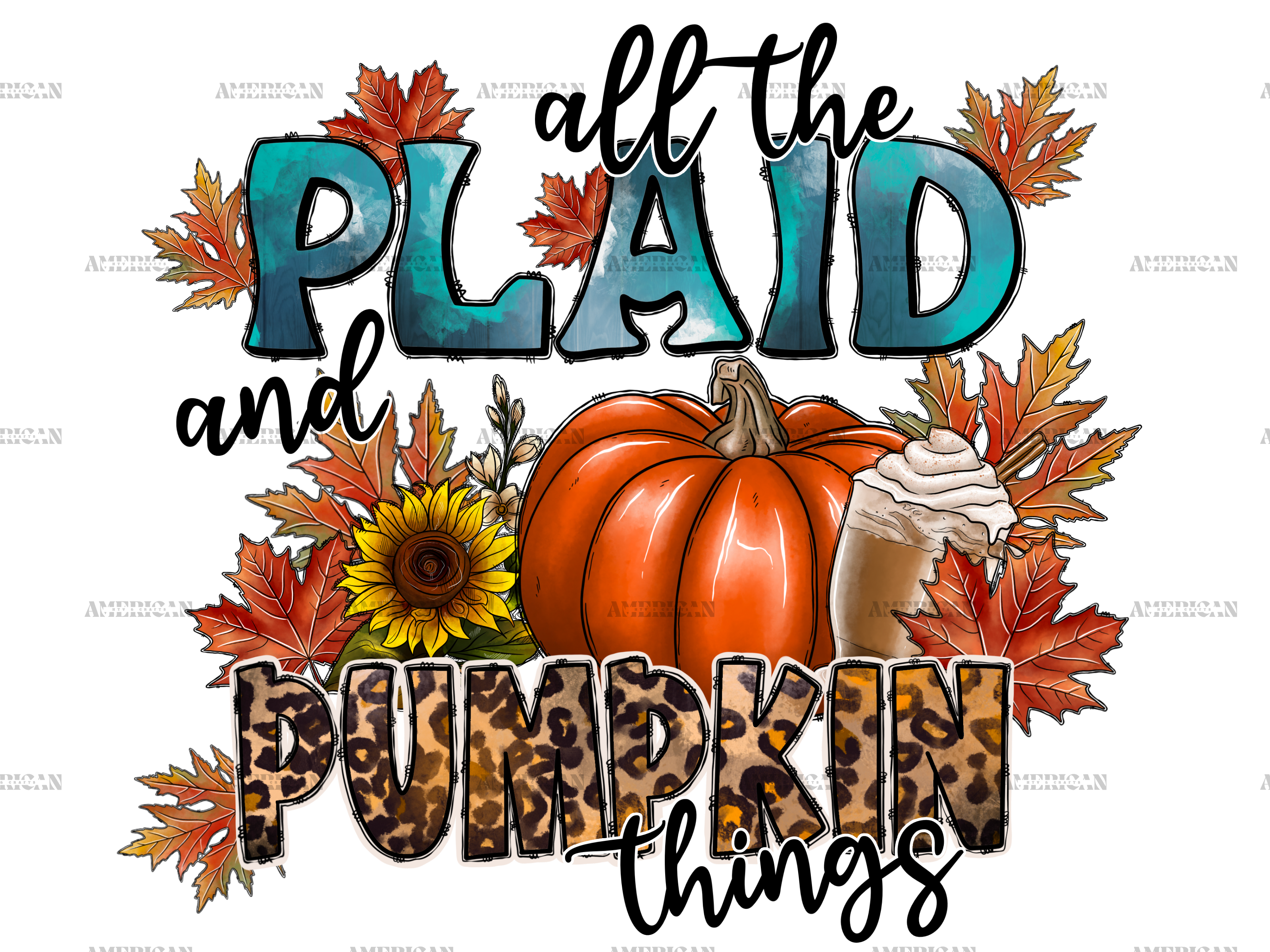 All The Plaid And Pumpkin Things DTF Transfer