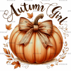 Autumn Girl Pumpkin DTF Transfer