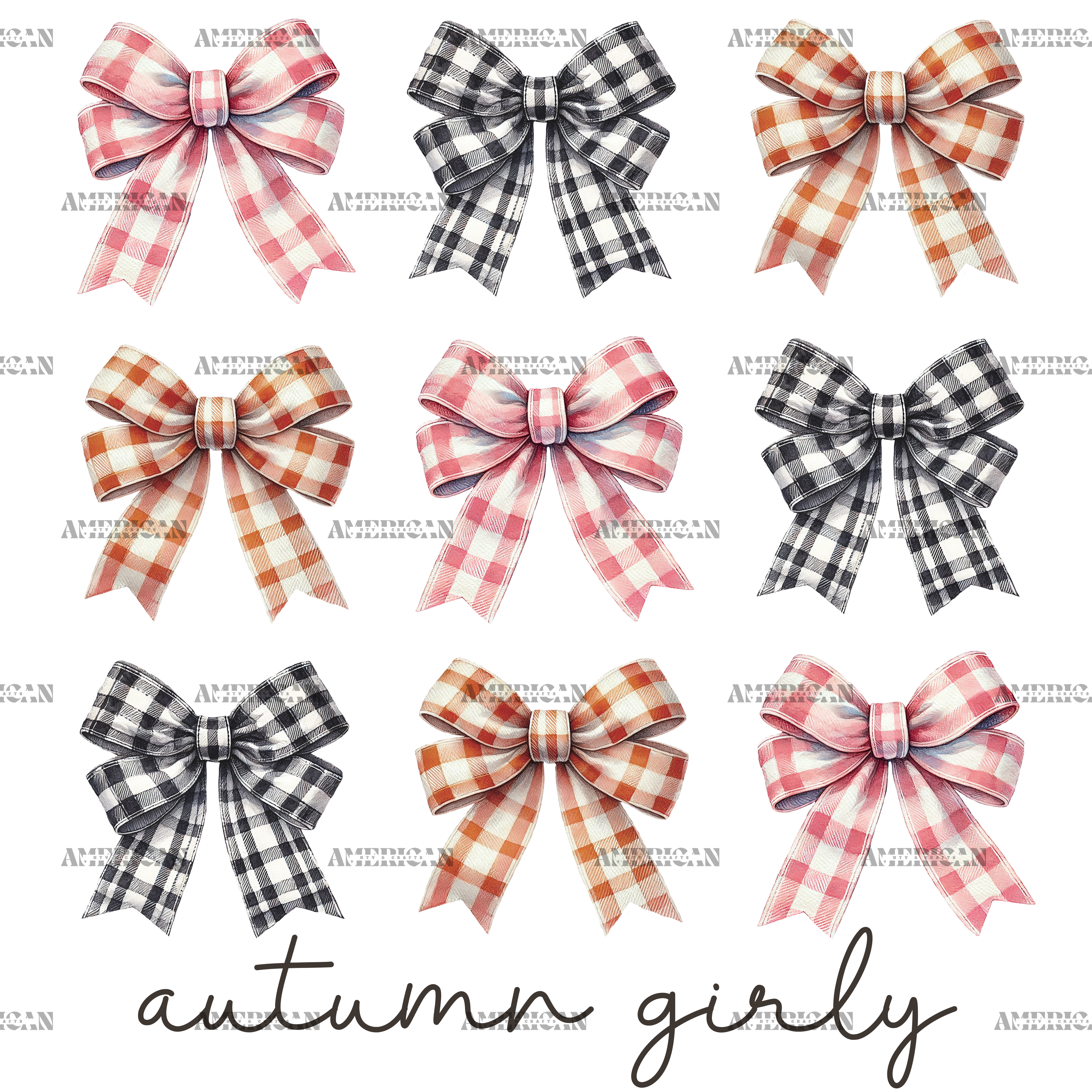 Autumn Girly Bows-1 DTF Transfer