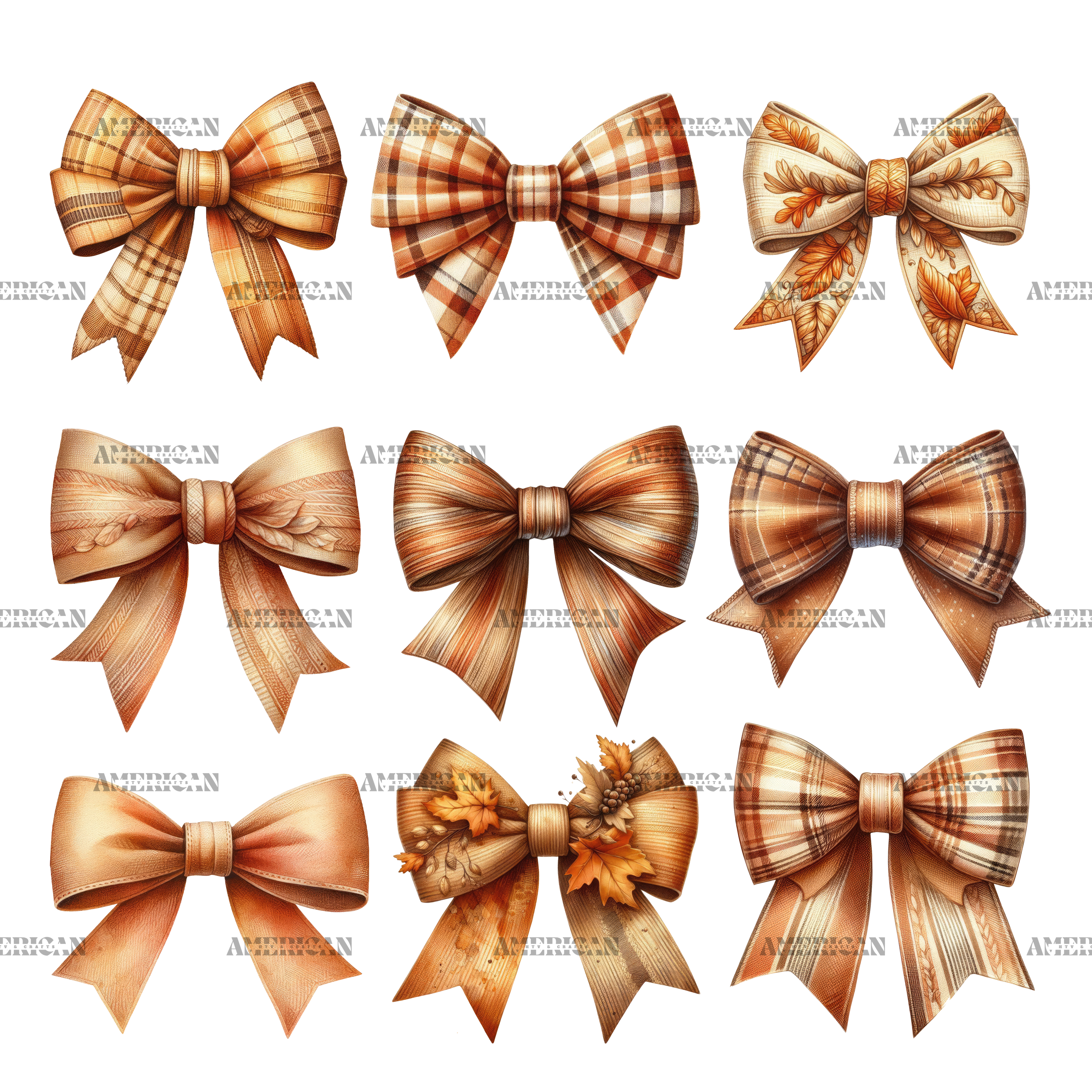Autumn Girly Bows-2 DTF Transfer