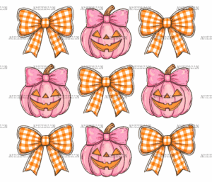 Autumn Pumpkins Bows-13 DTF Transfer