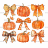 Autumn Pumpkins Bows-4 DTF Transfer