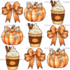 Autumn Pumpkins Bows-6 DTF Transfer