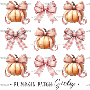 Autumn Pumpkins Bows-7 DTF Transfer