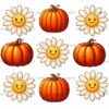 Autumn Pumpkins Flowers DTF Transfer
