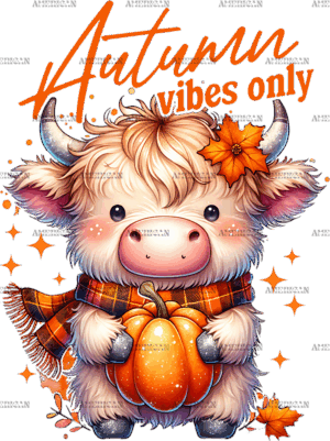 Autumn Vibes Only Cow DTF Transfer