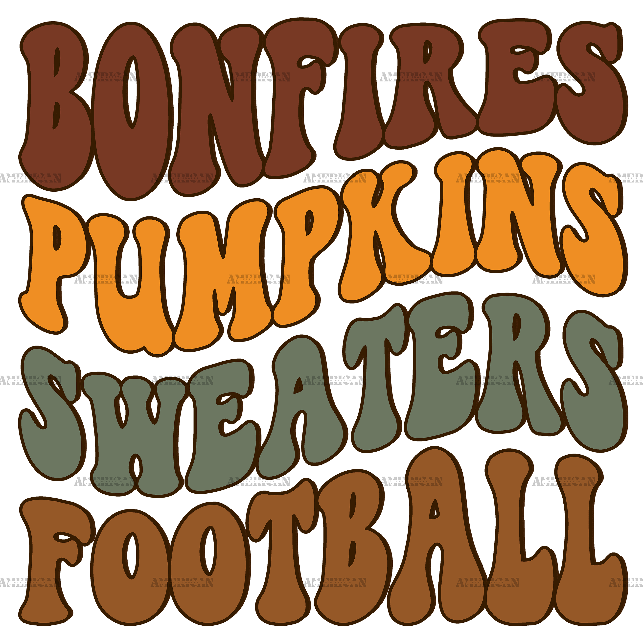 Bonfires Pumpkin Sweaters Football DTF Transfer