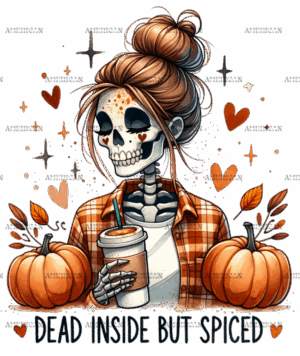 Dead Inside But Spiced Pumpkin DTF Transfer