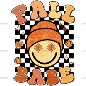 Fall Babe Checkered DTF Transfer