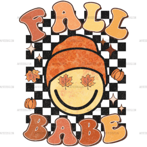 Fall Babe Checkered Dotted DTF Transfer