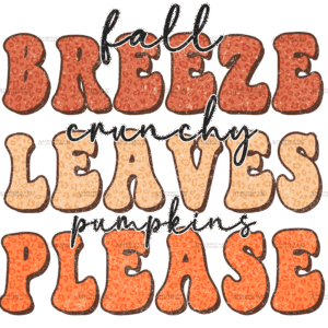 Fall Breeze Crunchy Leaves Dotted DTF Transfer