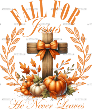 Fall For Jesus He Never Leaves-3 DTF Transfer