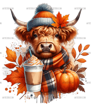 Fall Highland Cow-1 DTF Transfer