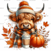 Fall Highland Cow-2 DTF Transfer