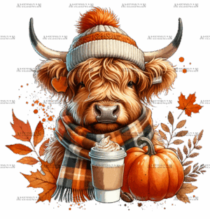 Fall Highland Cow-2 DTF Transfer