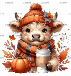 Fall Highland Cow-3 DTF Transfer