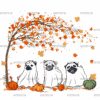 Fall Pugs DTF Transfer