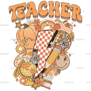 Fall Teacher Dotted DTF Transfer
