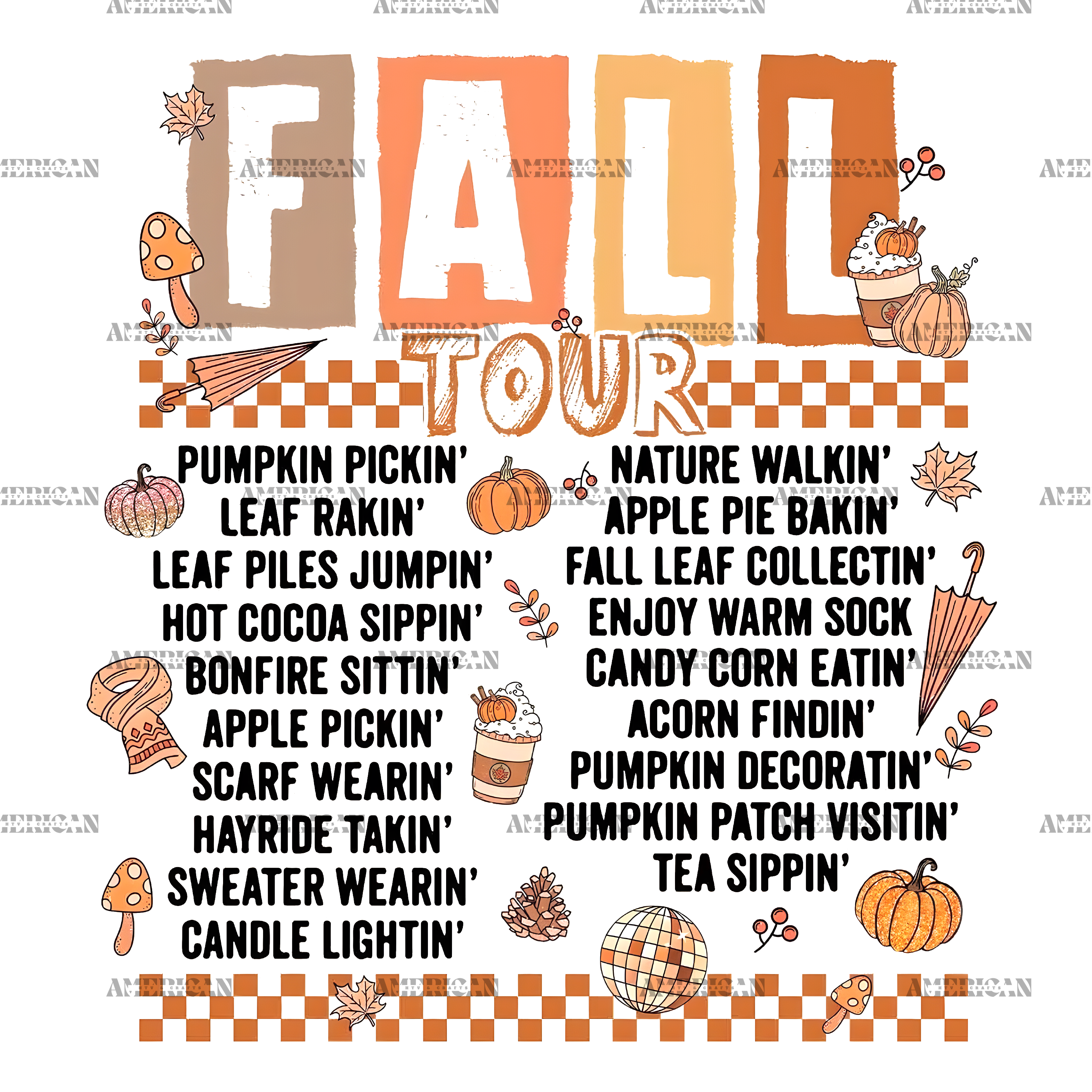 Fall Tour Fall Vibes Only-3 DTF Transfer