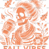 Fall Vibes Skeleton Orange DTF Transfer