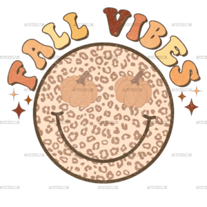 Fall Vibes Smily Face Dotted DTF Transfer