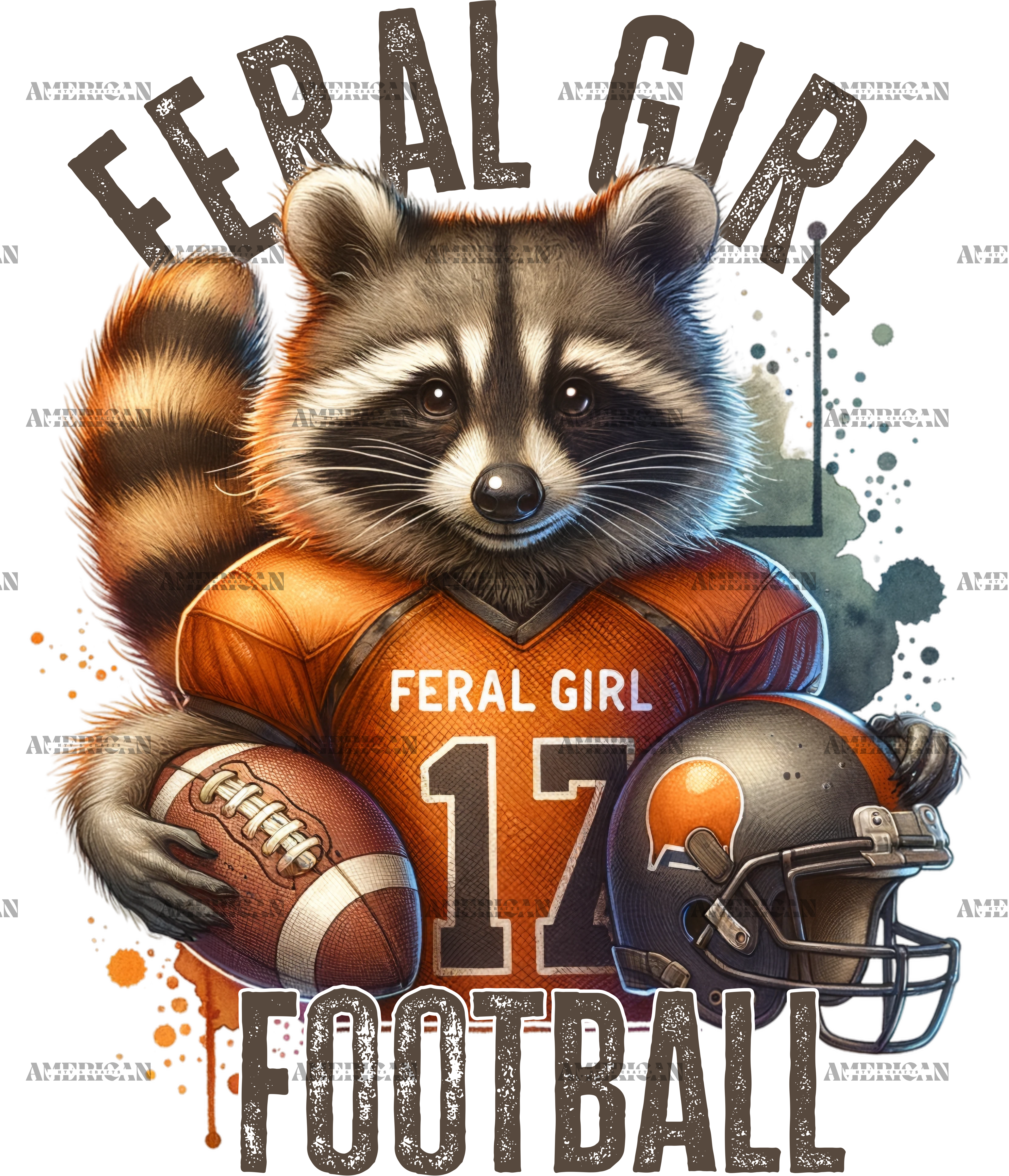Feral Girl Football-1 DTF Transfer
