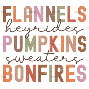 Flannels Heyrides Pumpkins Sweaters Bonefires DTF Transfer