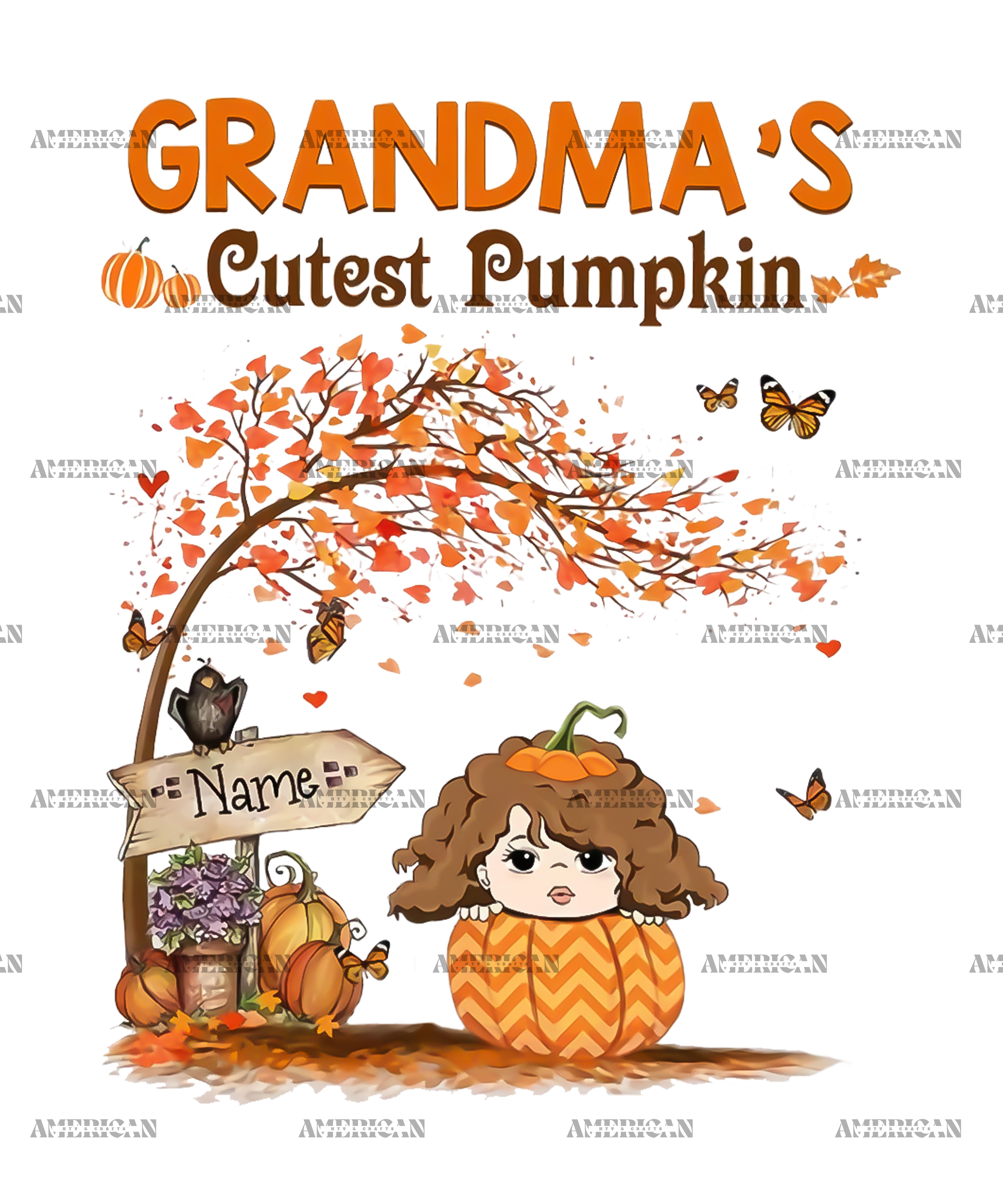 Grandma's Cutest Pumpkin DTF Transfer