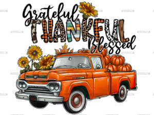 Grateful Thankful Blessed Truck DTF Transfer