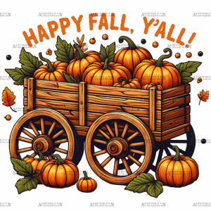 Happy Fall Y'all Pumpkin Cart DTF Transfer