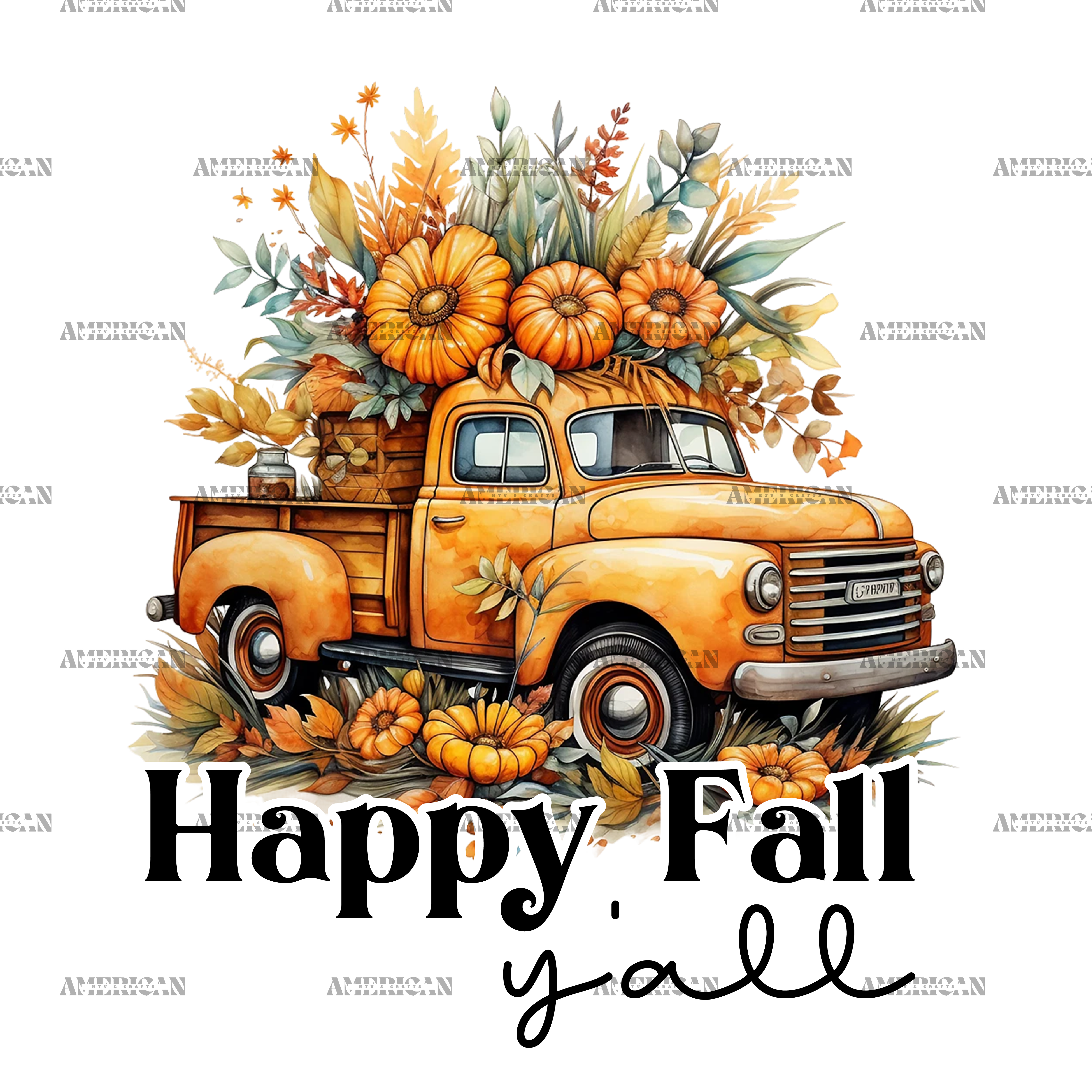 Happy Fall Y'all Truck DTF Transfer