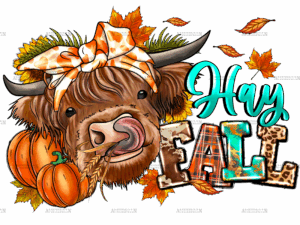 Hay Fall Cow DTF Transfer