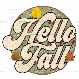 Hello Fall Leaves Dotted DTF Transfer