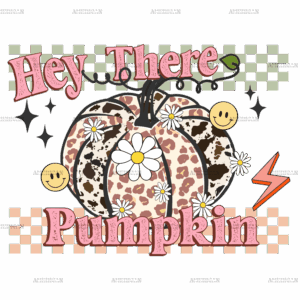 Hey There Pumpkin Checkered DTF Transfer