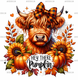 Hey There Pumpkin Cow-1 DTF Transfer