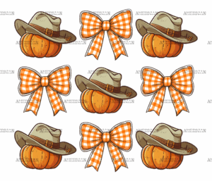 Howdy Autumn Pumpkins Bows-1 DTF Transfer