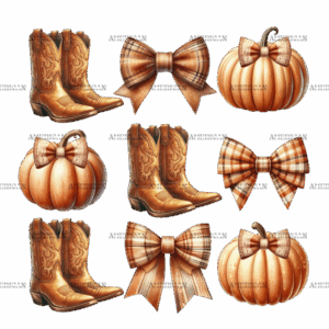Howdy Autumn Pumpkins Bows-2 DTF Transfer