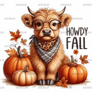 Howdy Fall Cow DTF Transfer