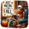 Just Waiting For Fall Skeleton-1 DTF Transfer