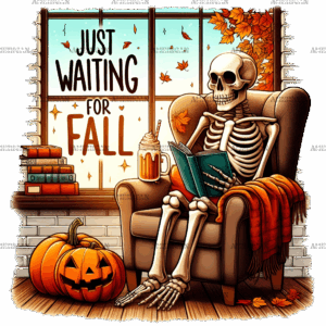 Just Waiting For Fall Skeleton-6 DTF Transfer