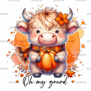 Oh My Gourd Highland Cow DTF Transfer