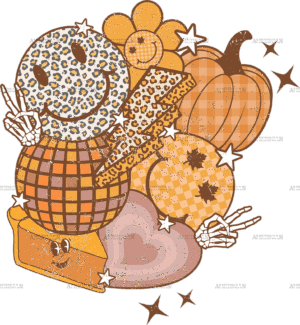 Pumpkin Bolt Pie DTF Transfer